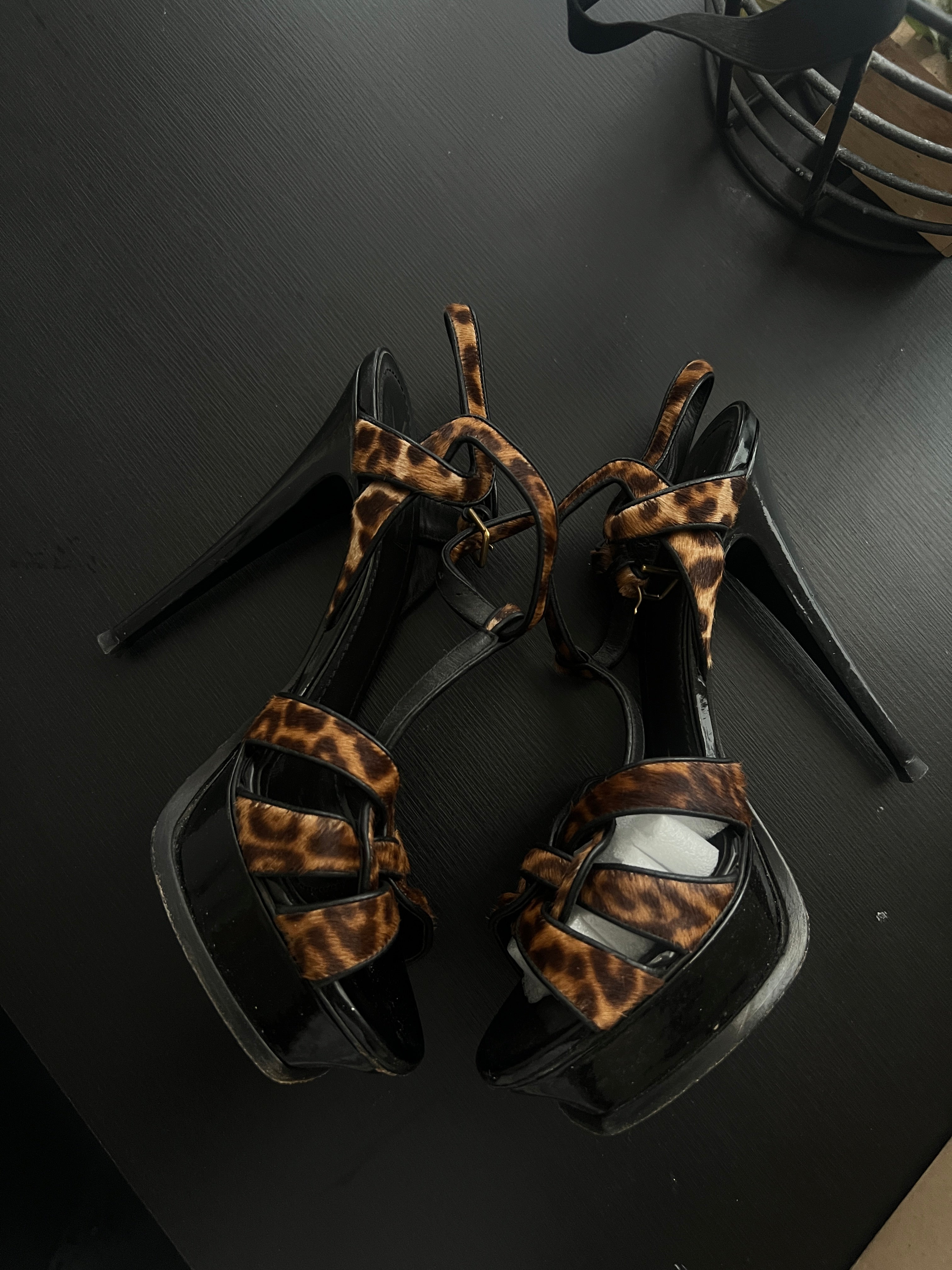 Yves Saint Laurent Tribute Leopard Platform Sandals - size 40 EU