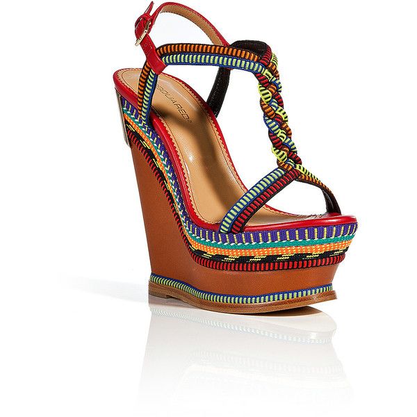 DSQUARED 2 Leather Platform Wedges - size 37 EU