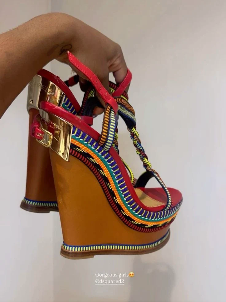 DSQUARED 2 Leather Platform Wedges - size 37 EU