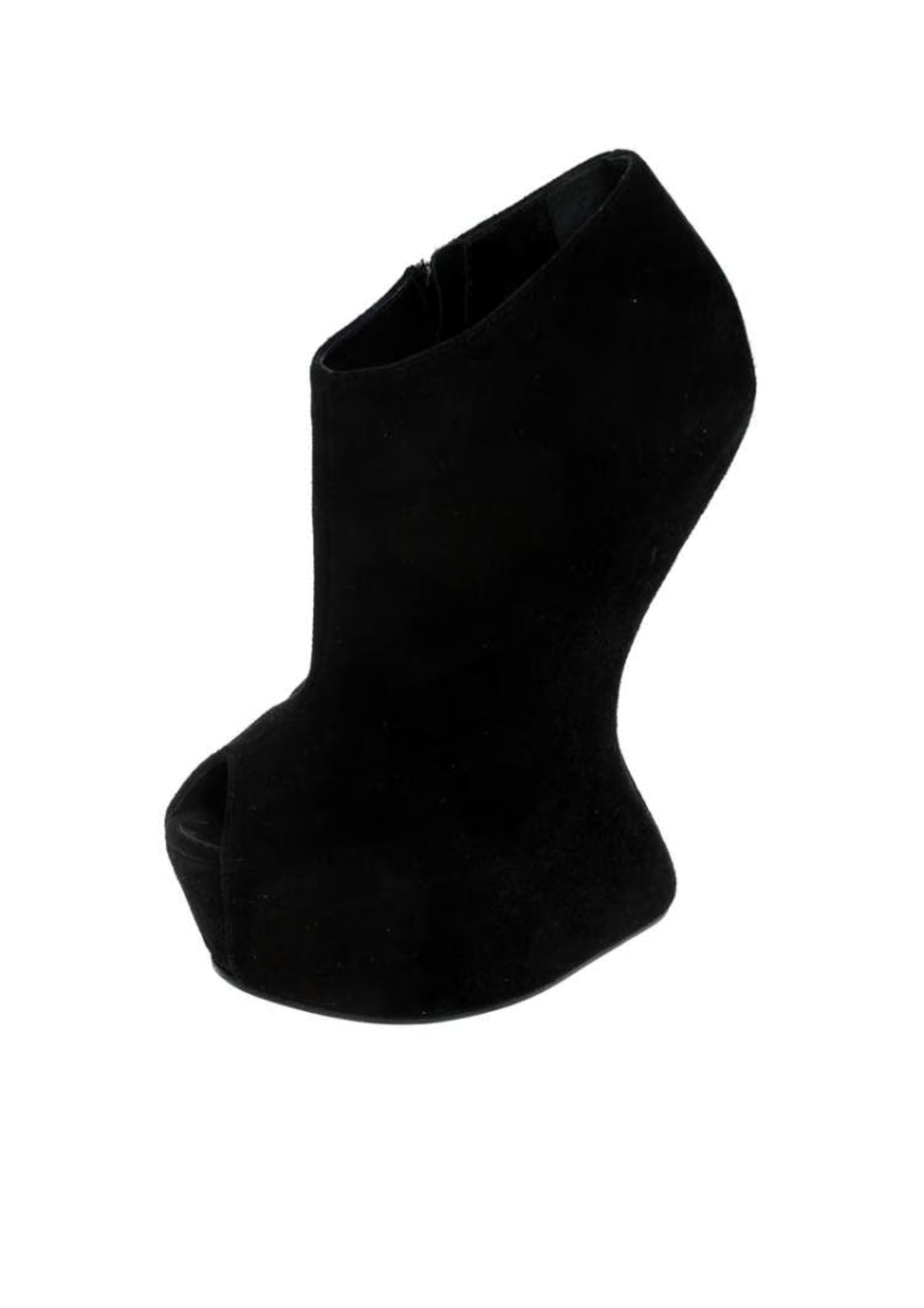 Giuseppe Zanotti Suede Sculpted Peep Toe Platform Wedges - size 36 EU