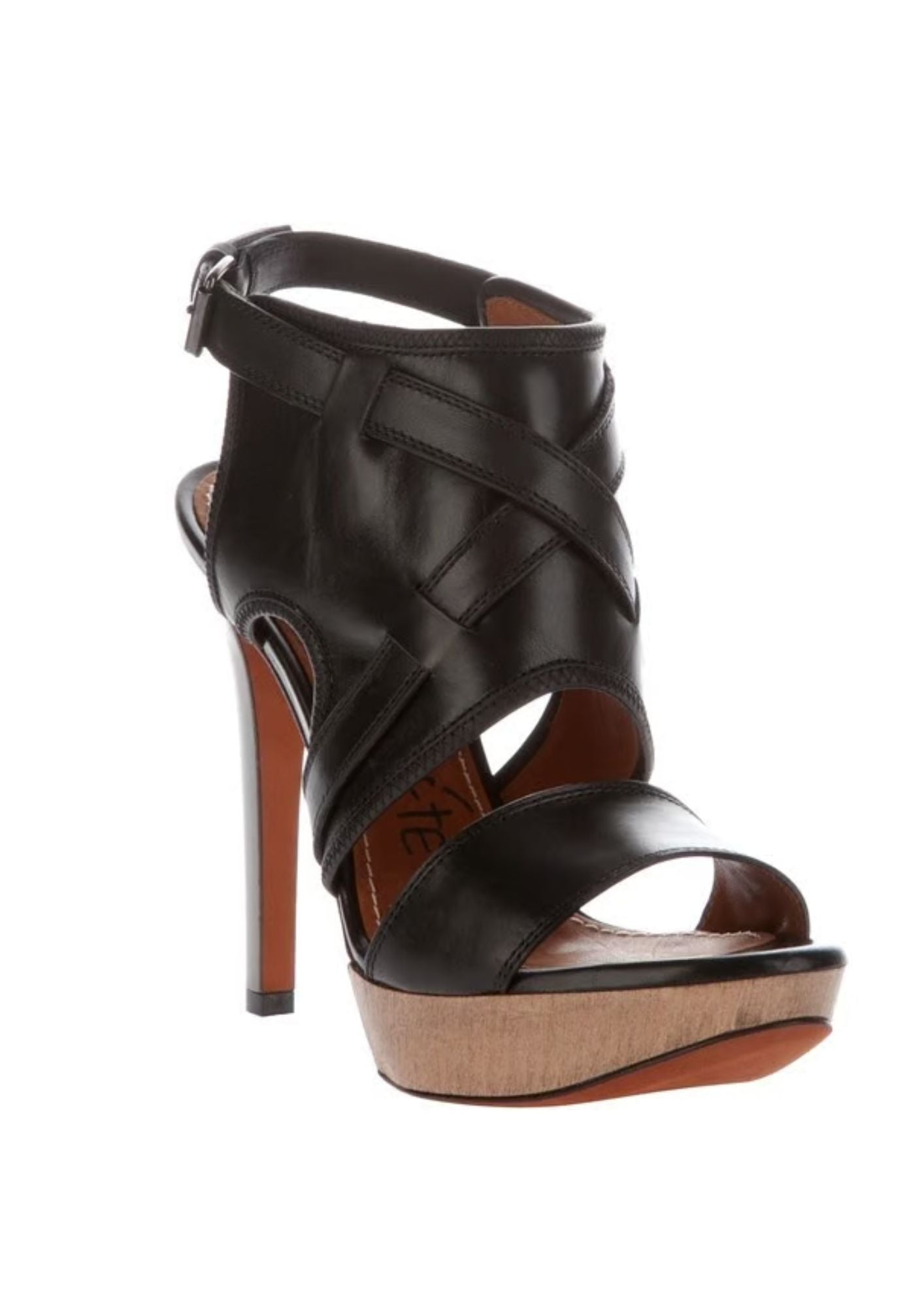Lanvin leather and Wood sandals Summer 2012 - size 40 EU