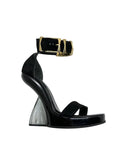 Alexander McQueen clear sculpted wedge heel sandals- size 36 EU
