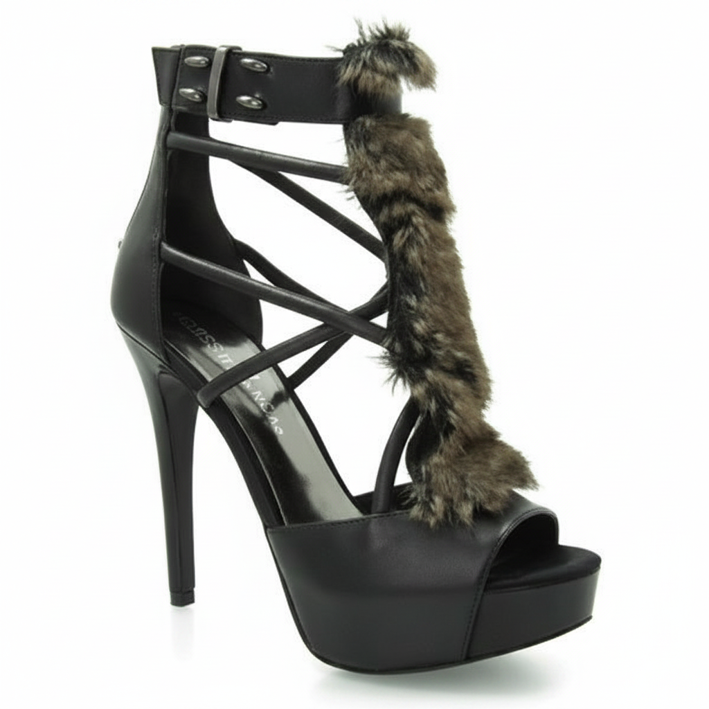 Guess by Marciano Korona Leather Platform fur Gladiator - size 38 EU