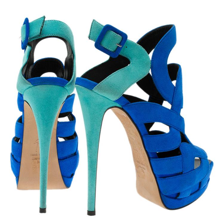 Giuseppe Zanotti Striking Two Tone Suede sandals - size 38 EU