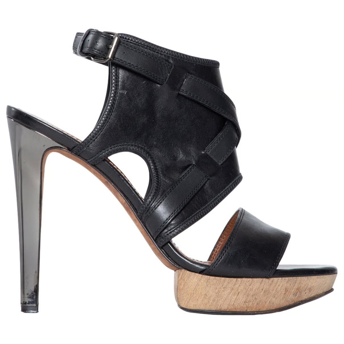Lanvin leather and Wood sandals Summer 2012 - size 40 EU