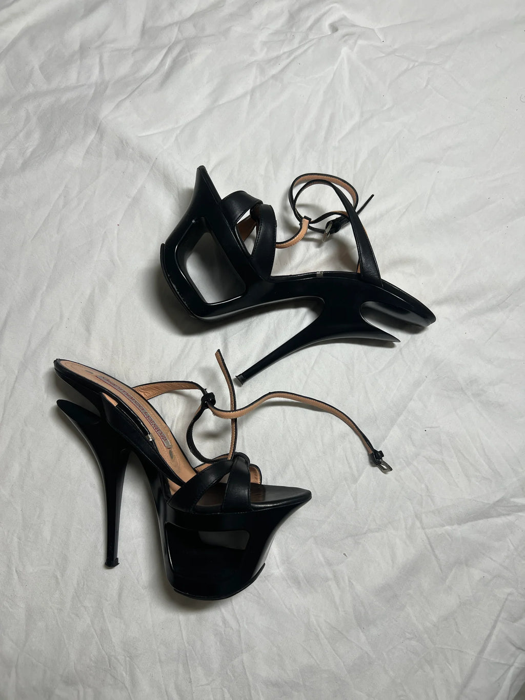 Gianmarco Lorenzi Satin Bow Accents Sandals -size 37 EU