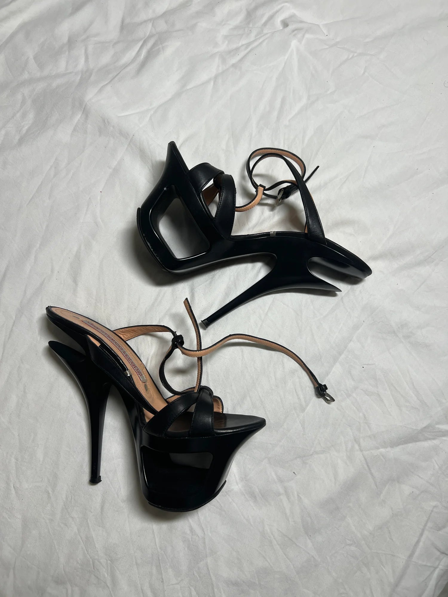Gianmarco Lorenzi Satin Bow Accents Sandals -size 37 EU