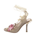 Christian Dior Beige Satin Floral Print Gladiator Sandals by John Galliano (2000-2005)- size 36 EU